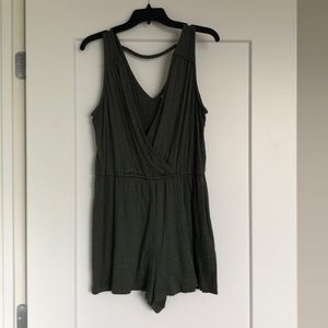 Olive green heathered romper